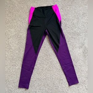 Athletic Victoria's Secret Black and Purple Leggings